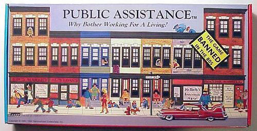 1980s Banner Anti-Welfare Board Game Public Assistance Why Bother Working for a Living?