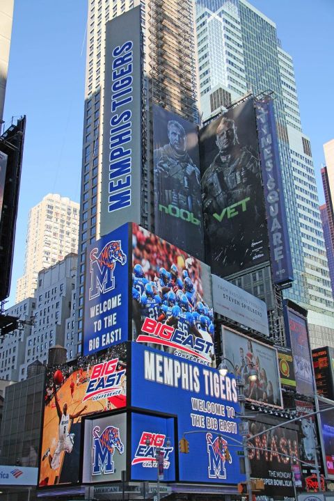 Photo of Memphis Tigers Big East Billboard on Time Square